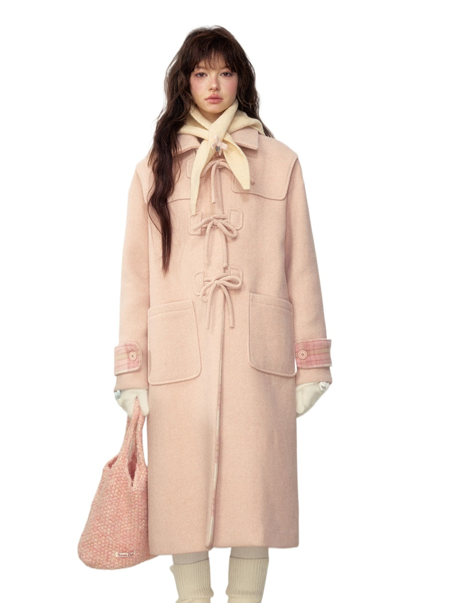 Wool Bow Toggle Coat - CHINASQUAD