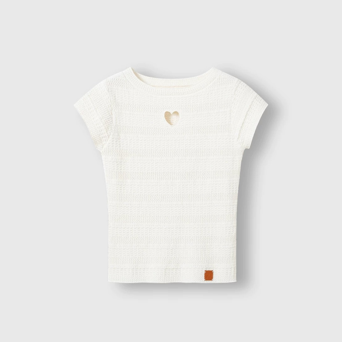Heart-Cut Linen Blend Fitted Tee
