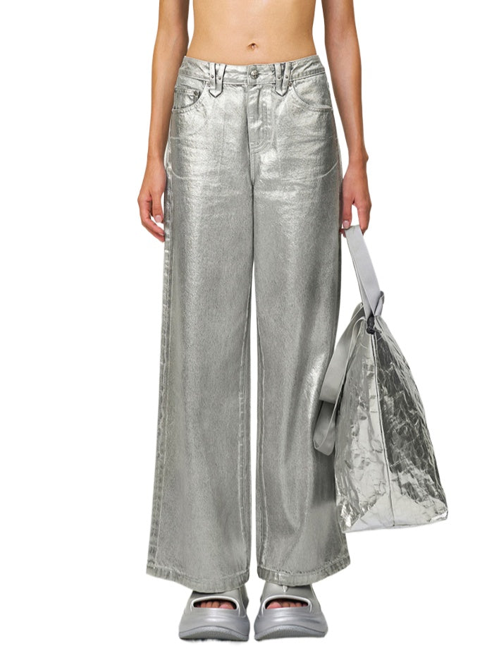 Compass Wild Classic Wide-Leg Jeans Silver - CHINASQUAD