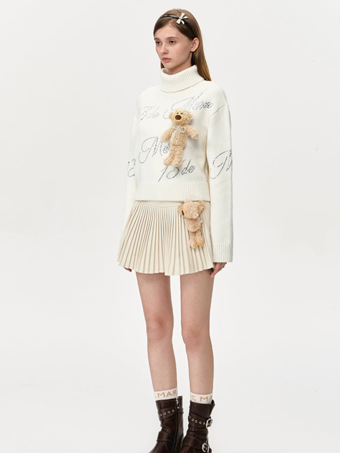 Bear Rhinestone Logo Sweater - CHINASQUAD