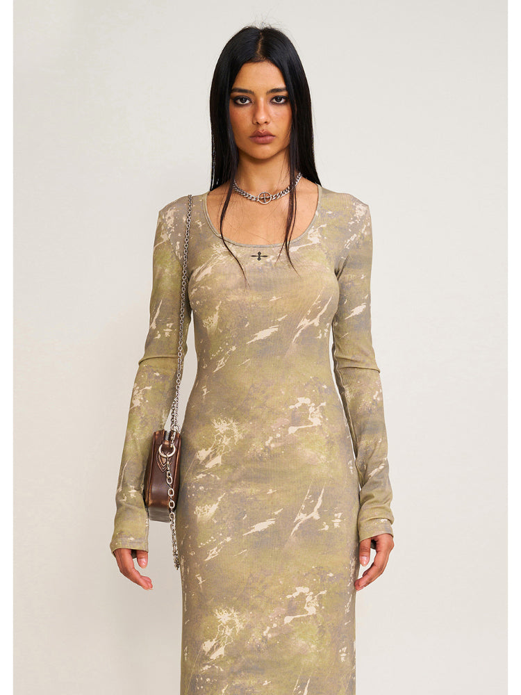 Vintage Hurricane Silk Fade Body Dress Hurricane Camouflage