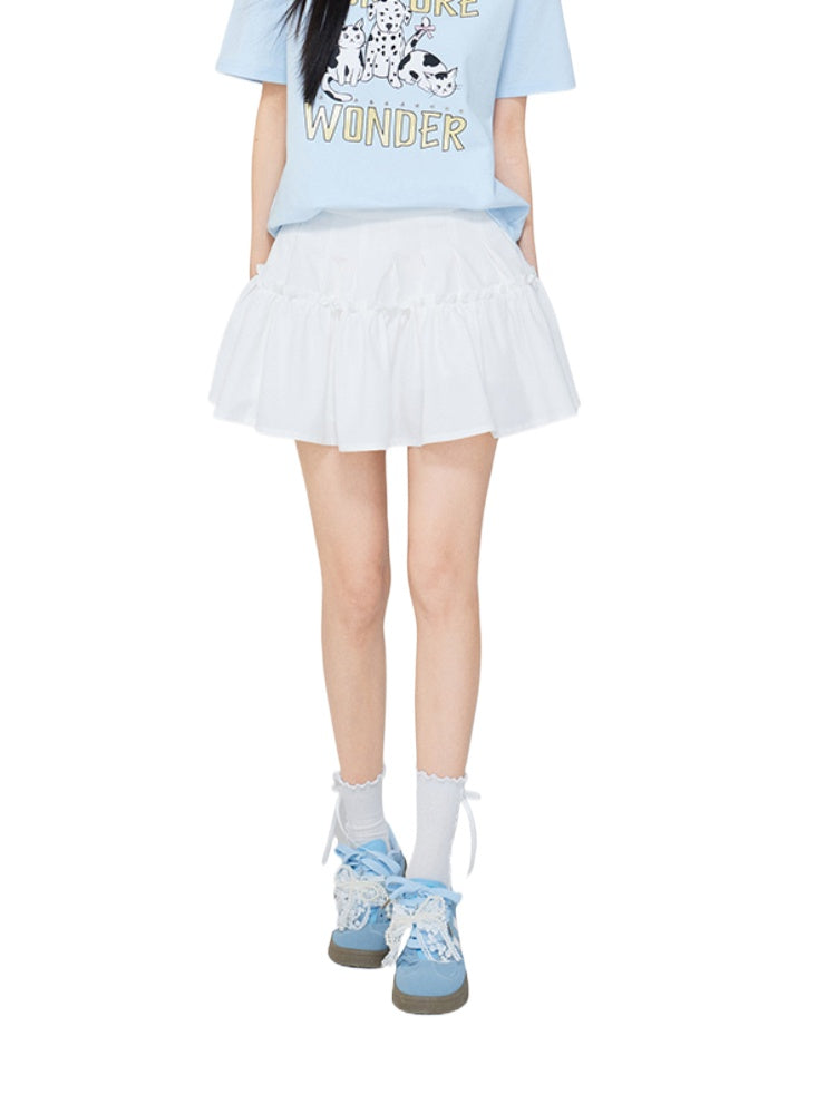High - waist A - line Slimming Puff Skirt