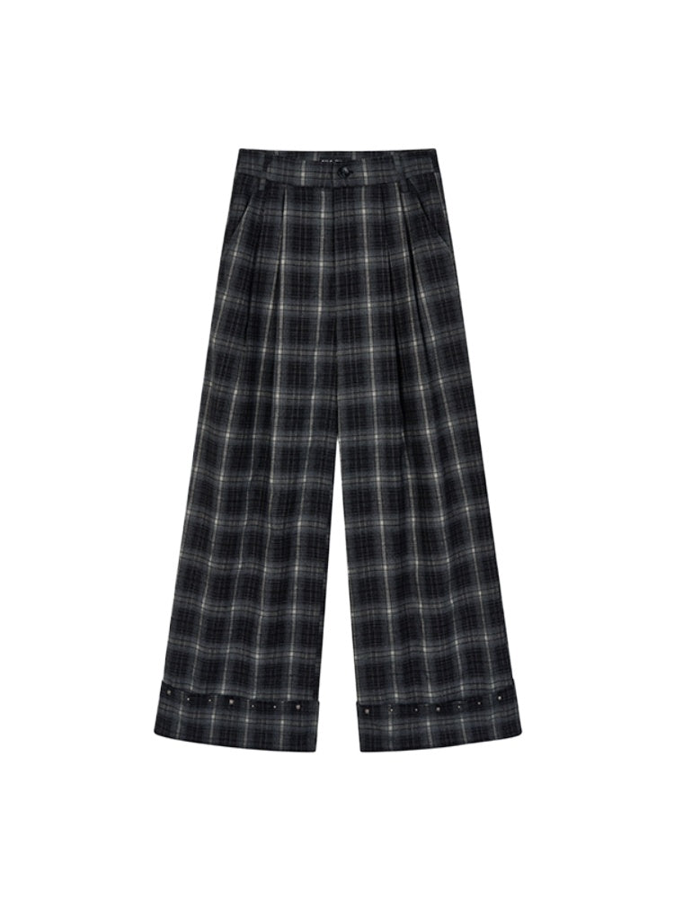 Cuffed Hem Studded Casual Pants - CHINASQUAD