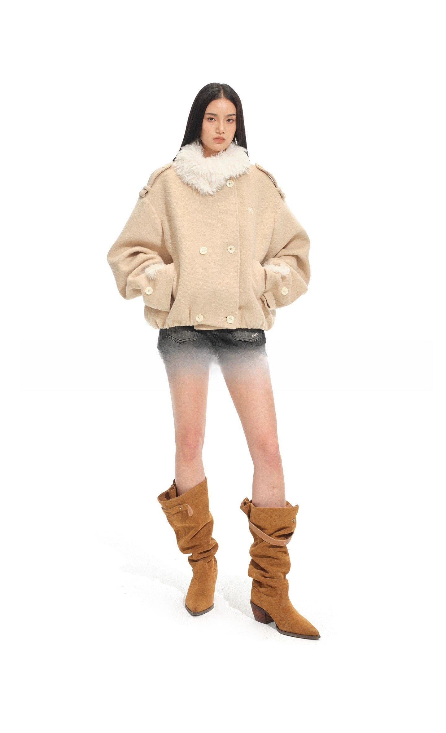 Polar Sculpted Wool-Blend Jacket