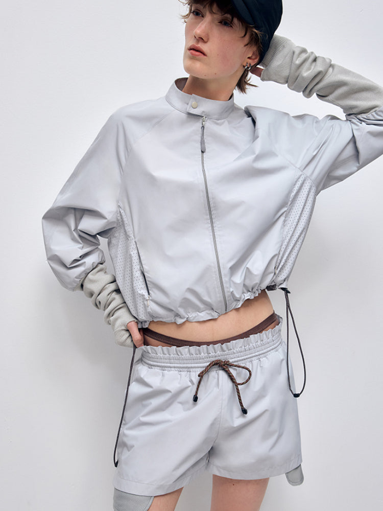 Color Block Outdoor Sports Jacket & Shorts Set - CHINASQUAD