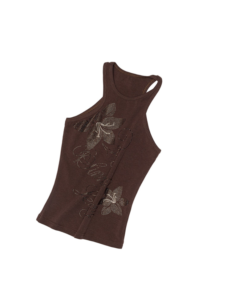 Floral Austrian Rhinestone I-shaped Vest - CHINASQUAD
