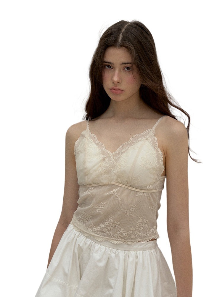 Lace Trimmed Girly Feel Top - CHINASQUAD