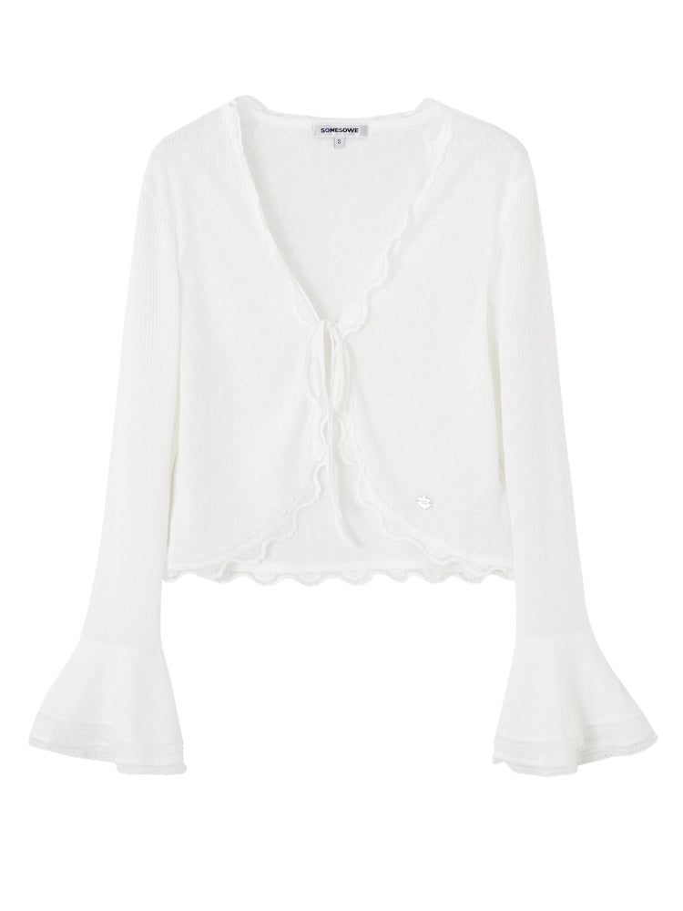 Lace-Edge Lightweight Cardigan