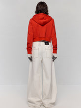 White Jeans Clear Stitching Wide-Leg Pants Jeans - CHINASQUAD