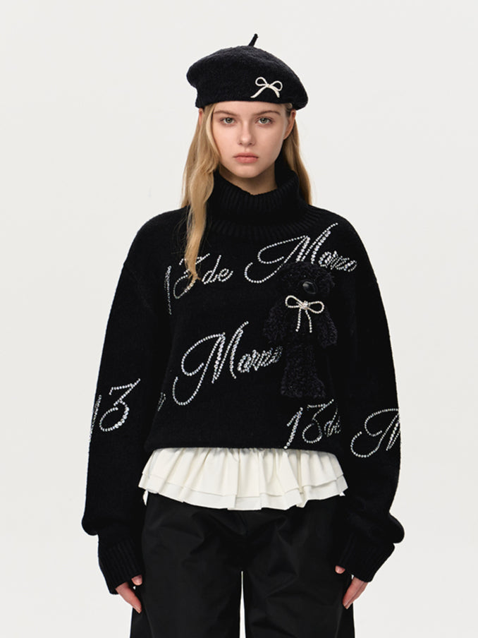 Bear Rhinestone Logo Sweater - CHINASQUAD
