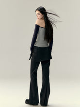 Letter Print Off-Shoulder Slim Fit T-shirt - CHINASQUAD