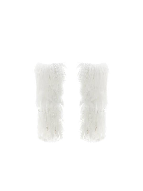 Black & White Fur Boot Covers - CHINASQUAD