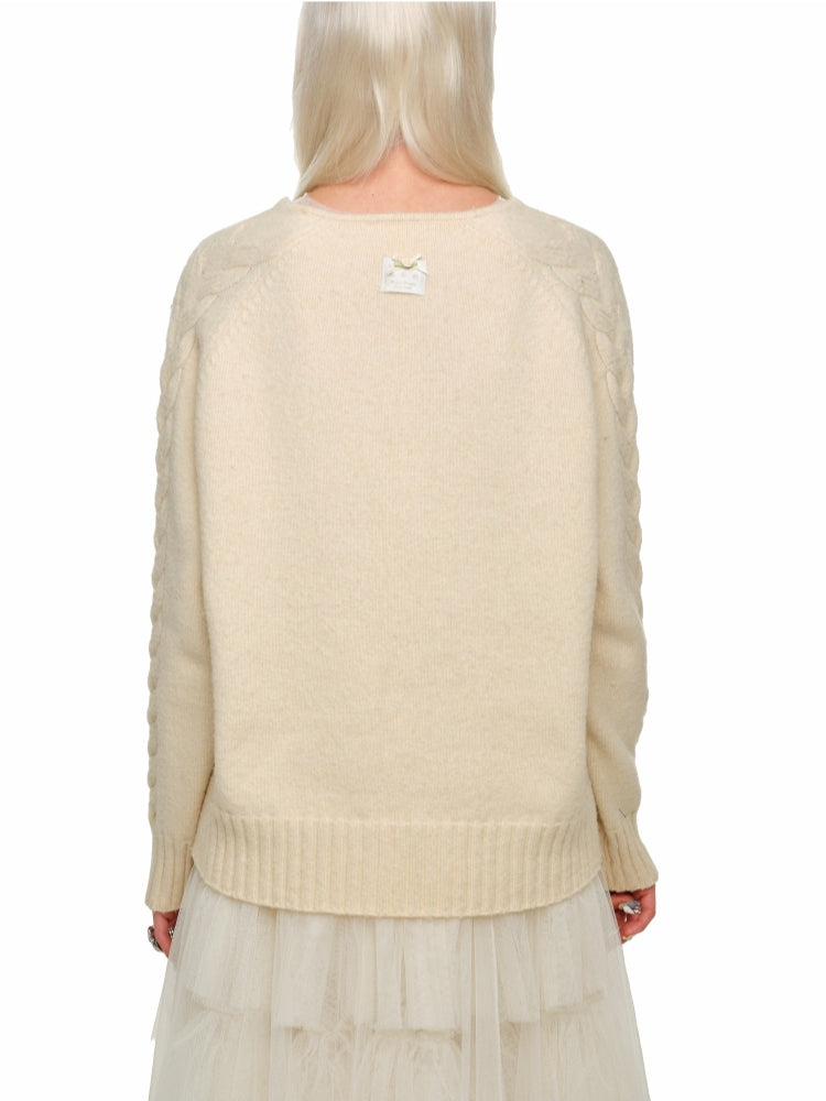 Suede V-neck Loose Sweater - CHINASQUAD