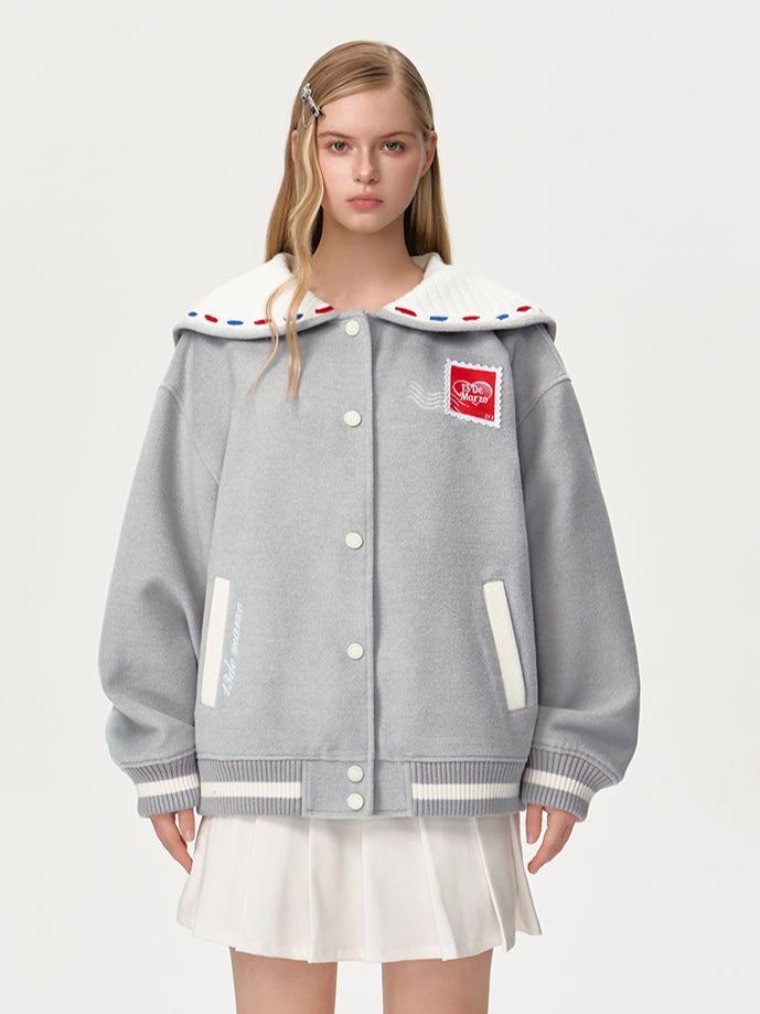 Love Letter Tweed Baseball Jacket - CHINASQUAD