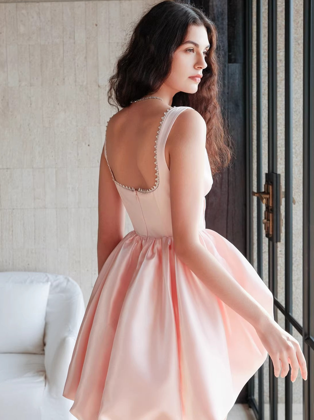 High-Low A-Line Bubble Skort Dress