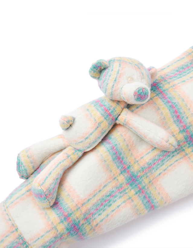 Bear Woven Plaid Coat - CHINASQUAD