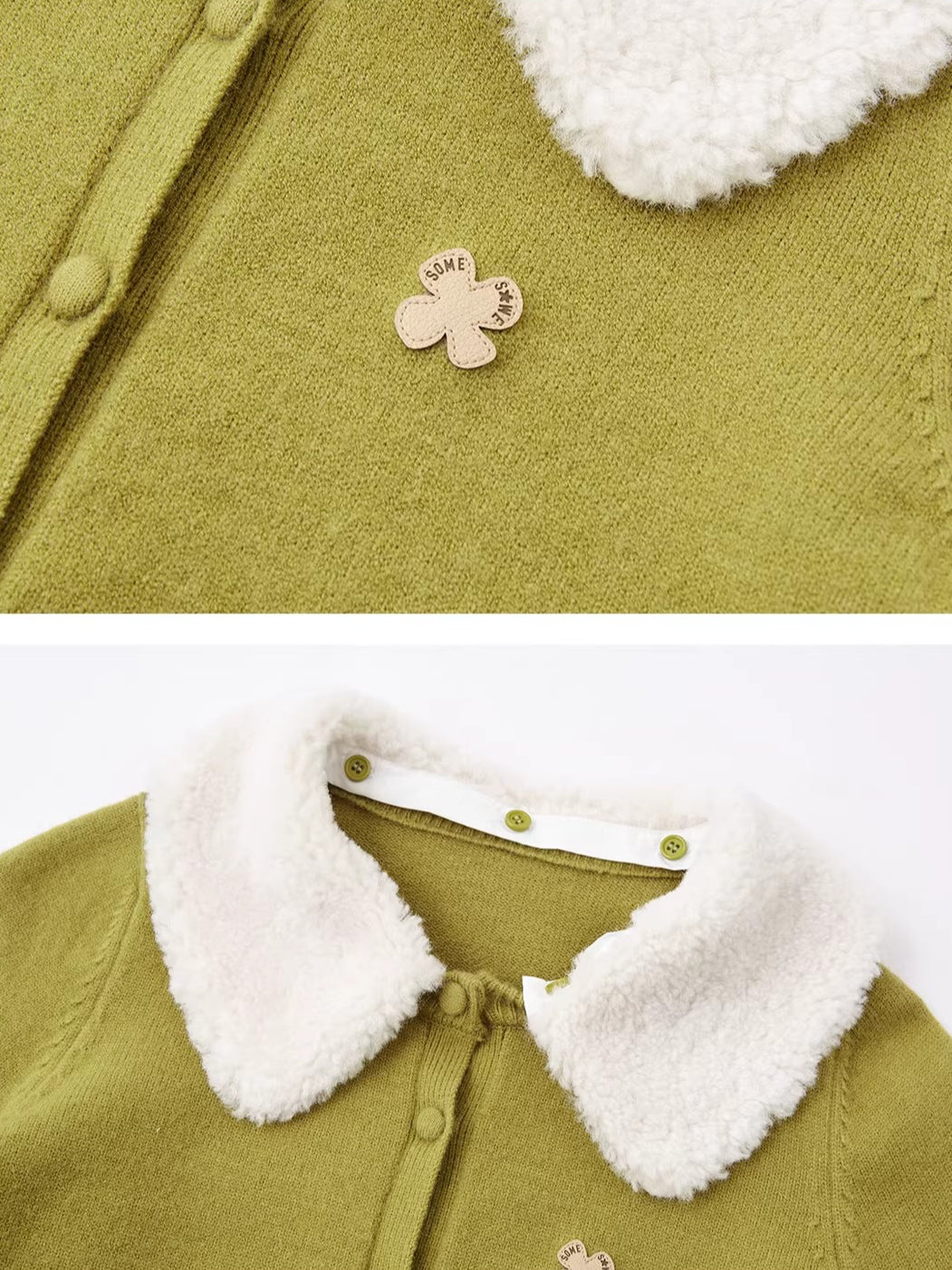 Fur Collar Soft-Touch Plush Cardigan