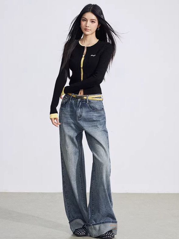 Contrast Layered Knit Slim Base Layer