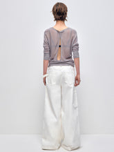 White Cotton Low Waist Wide Leg Jeans - CHINASQUAD