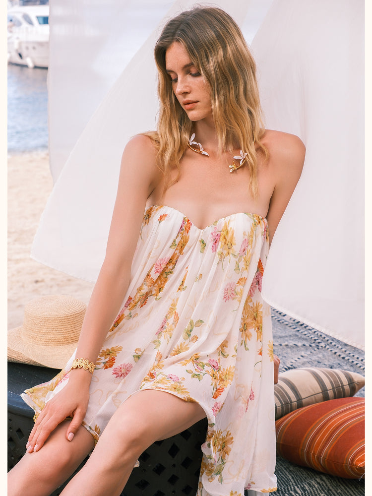 Thiri Chiffon Tube Top Dress - CHINASQUAD