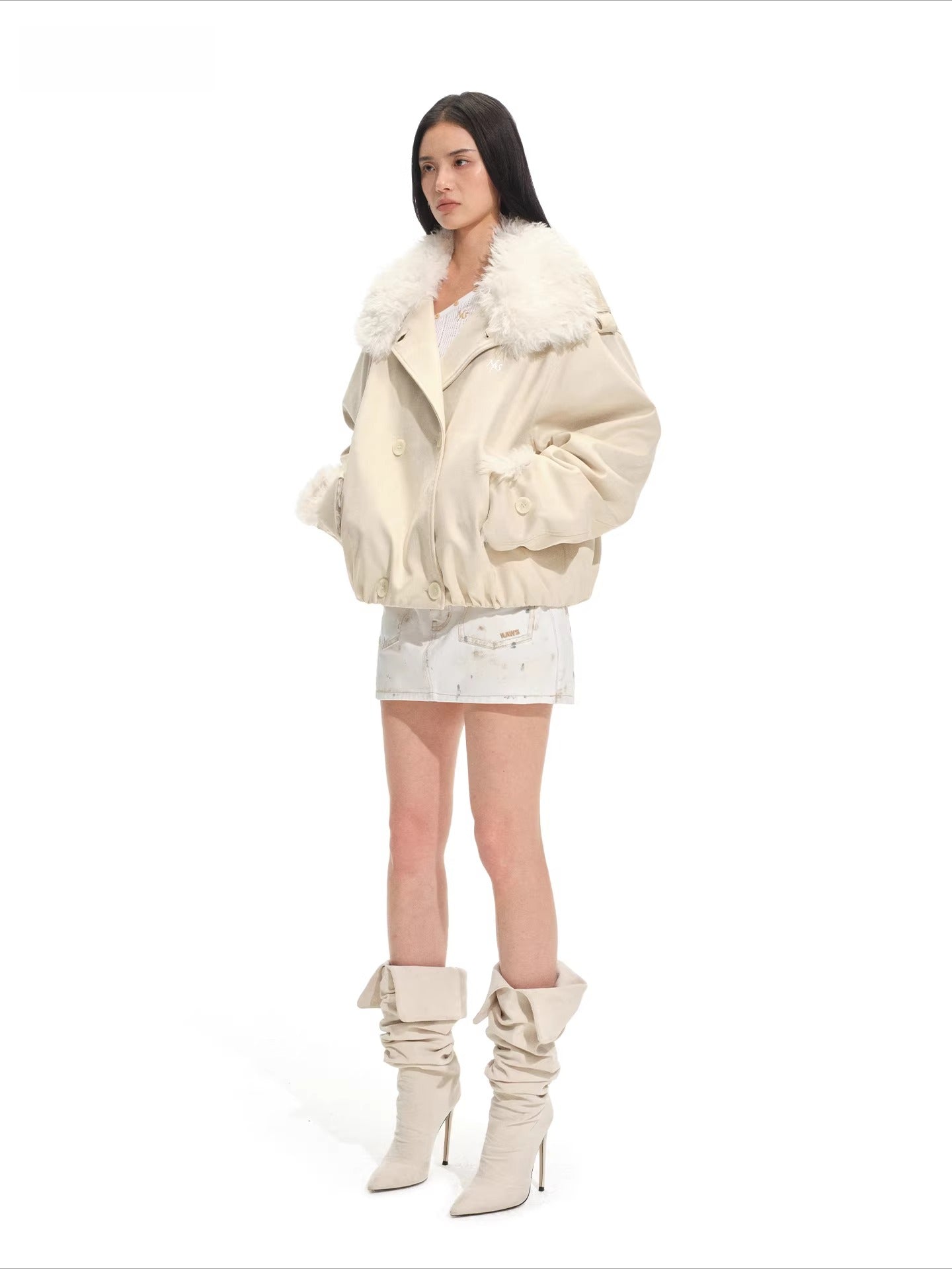 Faux Shearling Suede Jacket