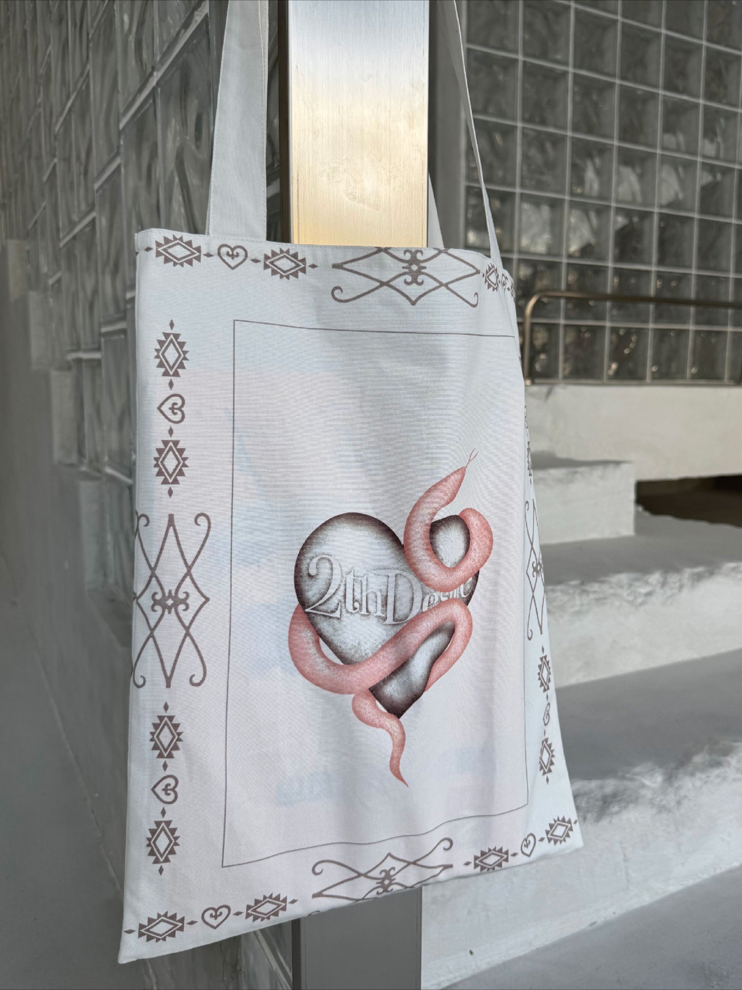 Hand-Painted Snake Year Punk Canvas Tote Bag - CHINASQUAD