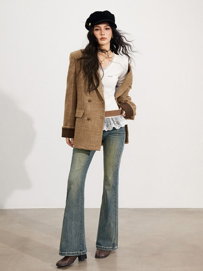 Vintage Wool-Blend Blazer - CHINASQUAD