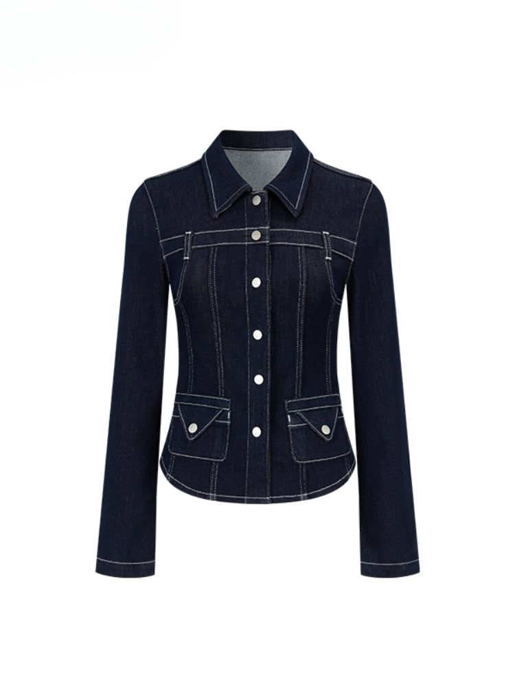 Original Color Denim Slim Fit Jacket - CHINASQUAD