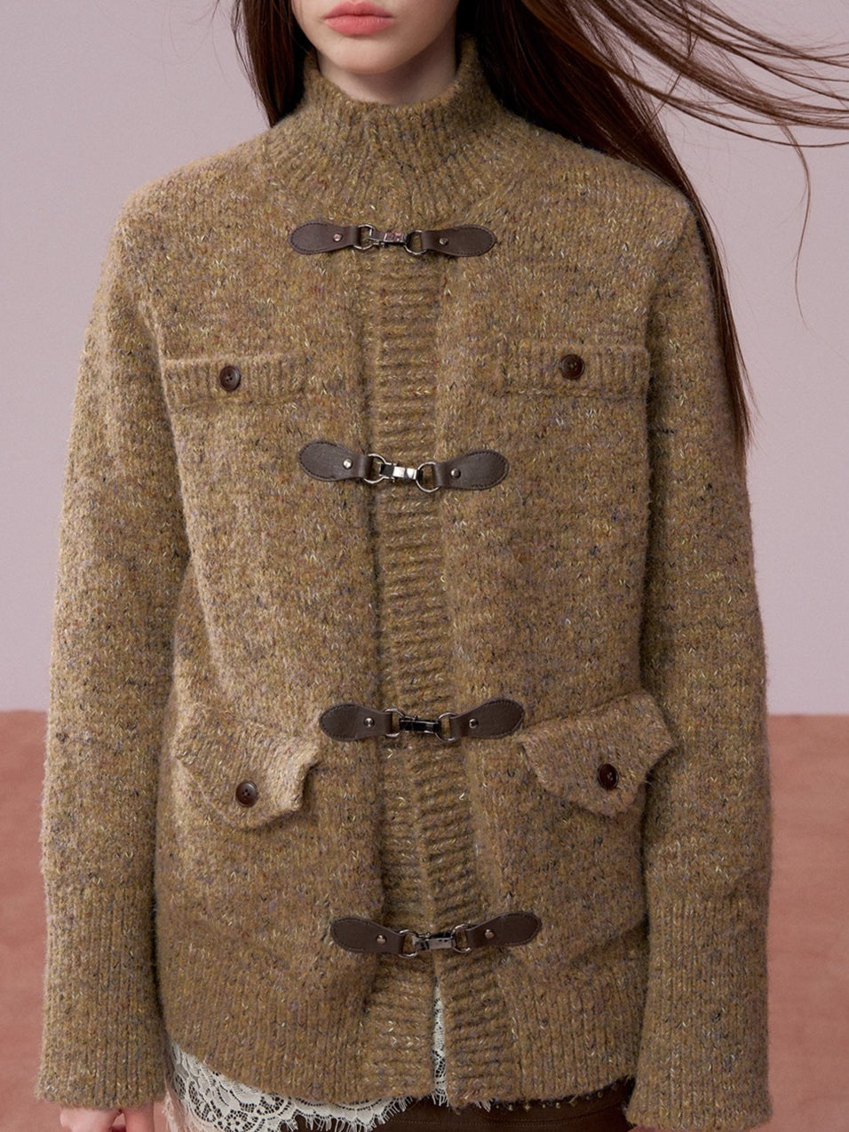 Knit Cardigan & Hooded Cape Set