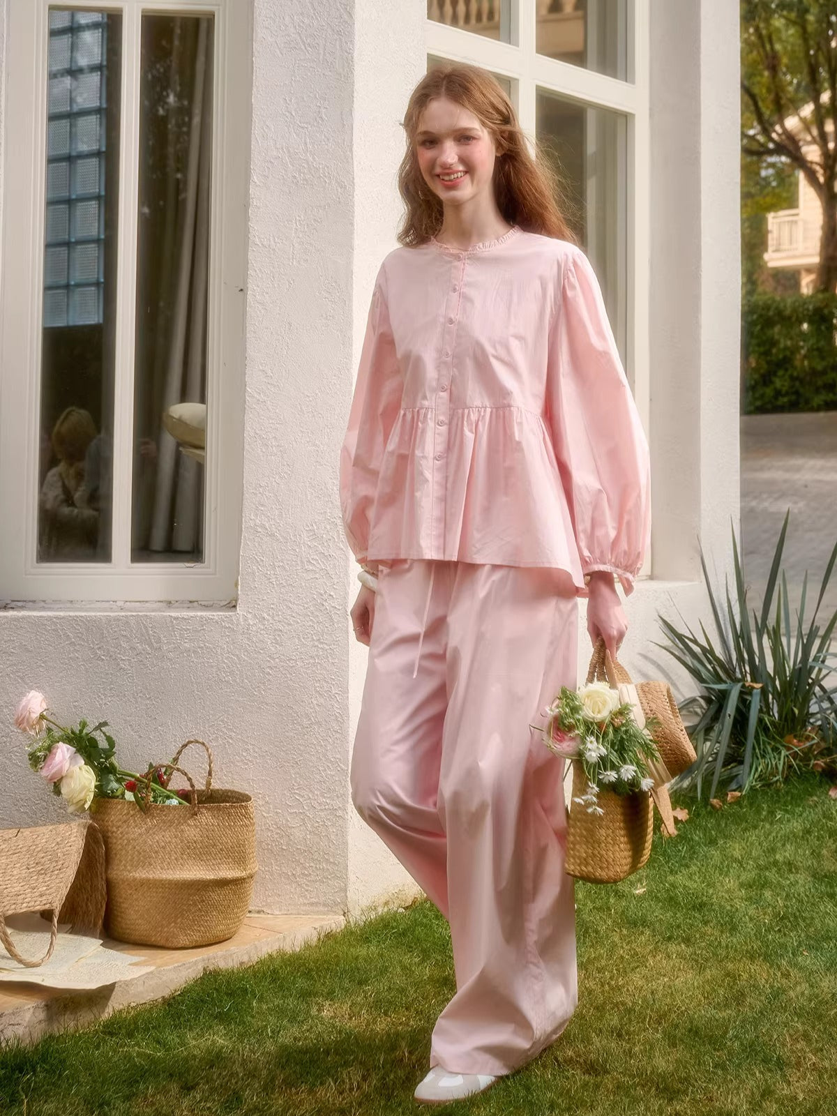 Embroidered Shirt Dress & Slip Dress Set