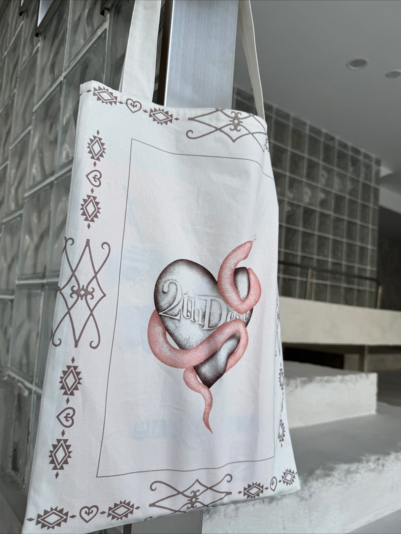 Hand-Painted Snake Year Punk Canvas Tote Bag - CHINASQUAD