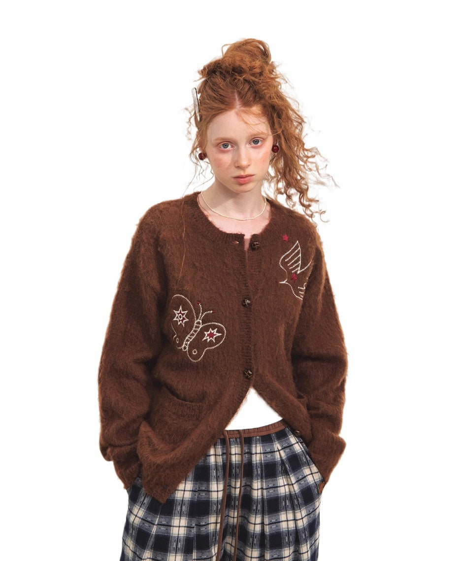 Birds and Butterflies Knit Cardigan - CHINASQUAD