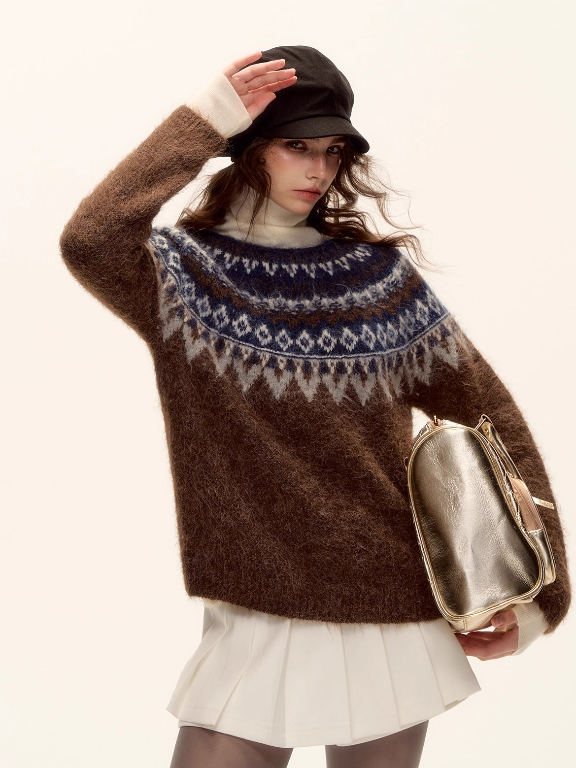 Wool-Blend Fair Isle Knit Sweater