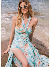 Evelyn Floral Ribbon Neckline Hollow-out Dress - CHINASQUAD