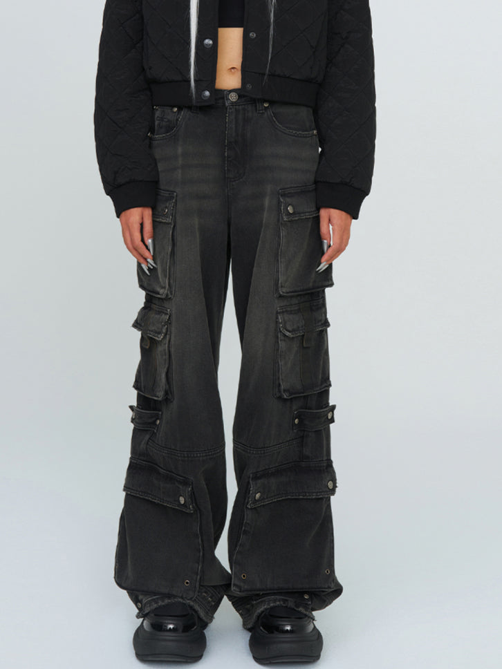 Wild Mustang Multi-pocket Denim Pants - CHINASQUAD