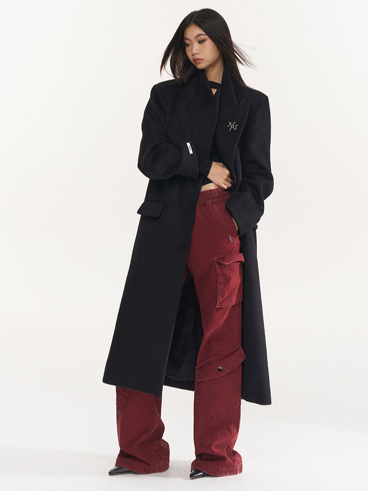 Black Wool Overcoat - CHINASQUAD