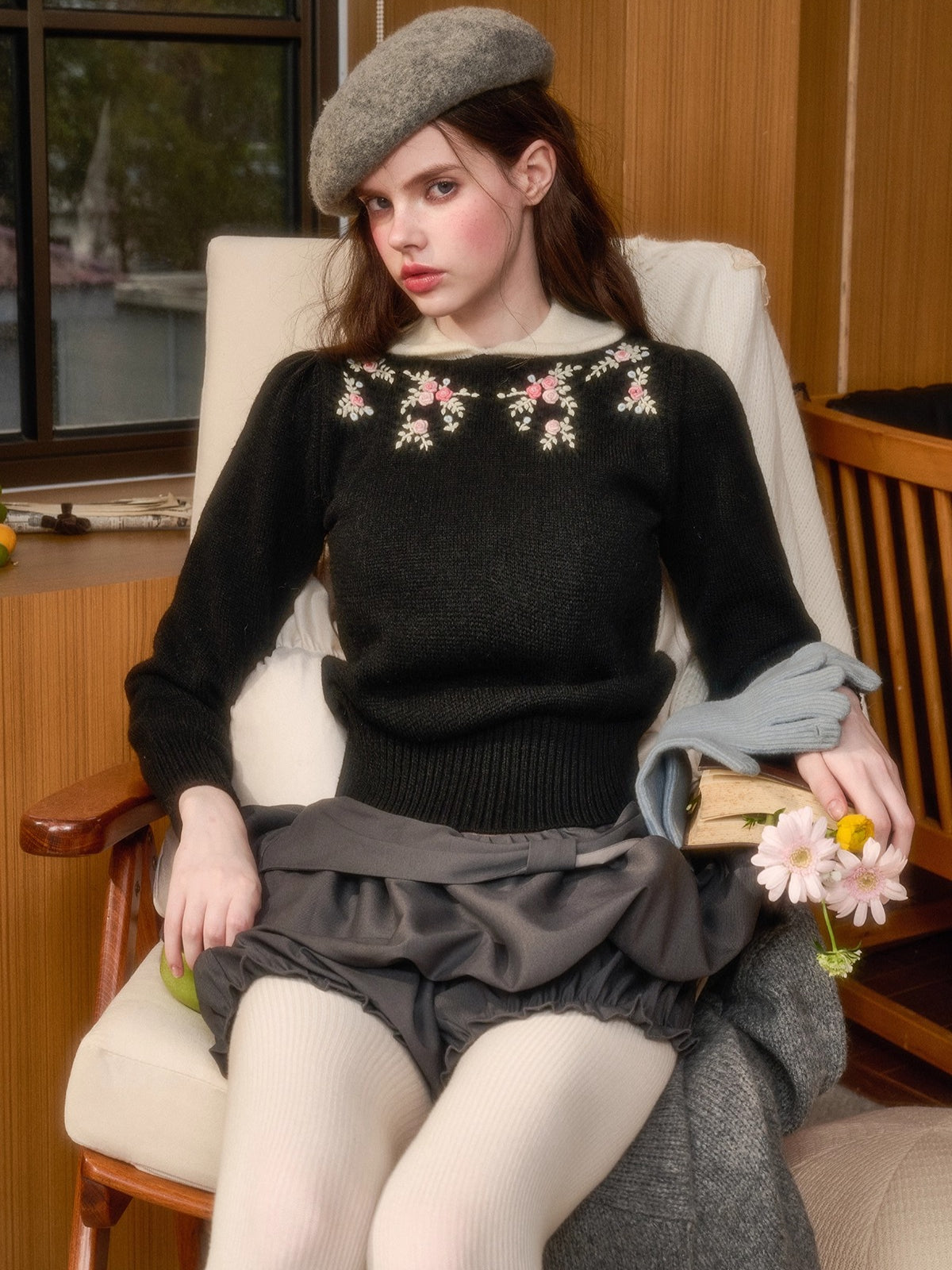 The Gift Hand-Embroidered Wool Sweater