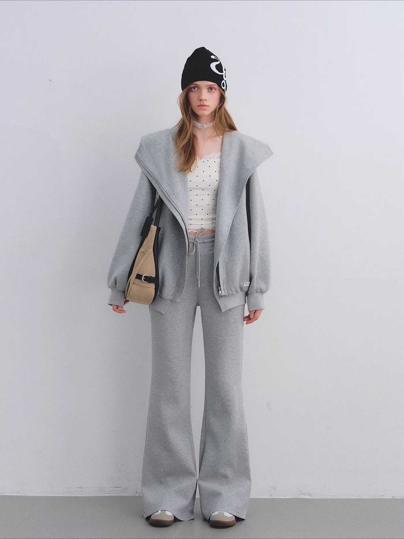 Lace Panel Polka Dot Cami Top