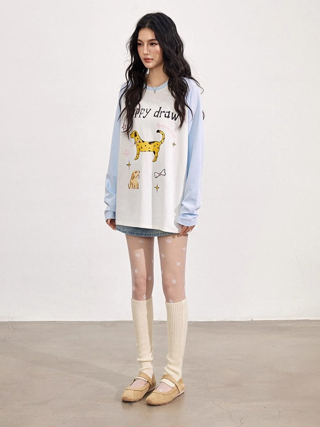 Dopamine Dog Print T-shirt