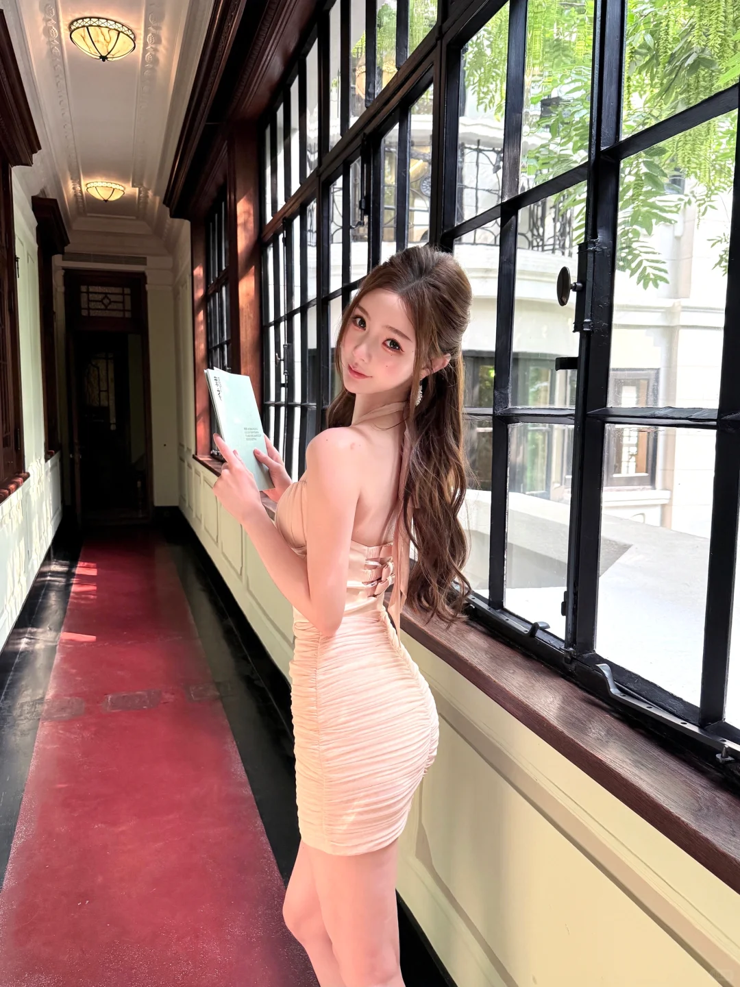 Bow Tie Ruched Fishbone Waist Cinch Skirt