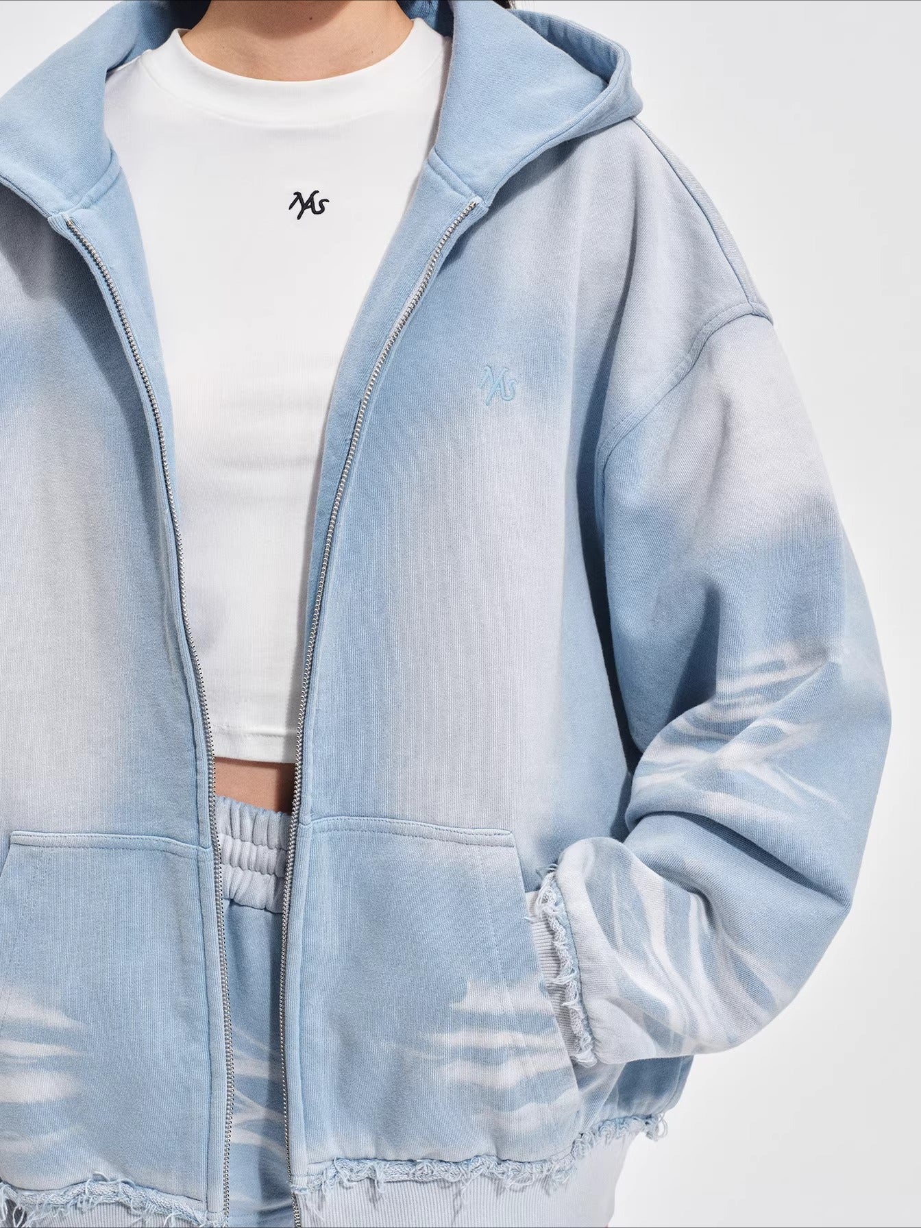 Vintage-Washed Oversized Hooded Sweatshirt