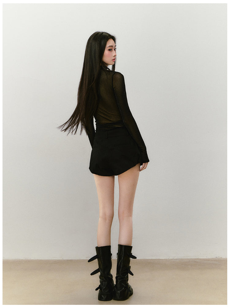 Chain Halter Draped Neck Fitted T-shirt - CHINASQUAD