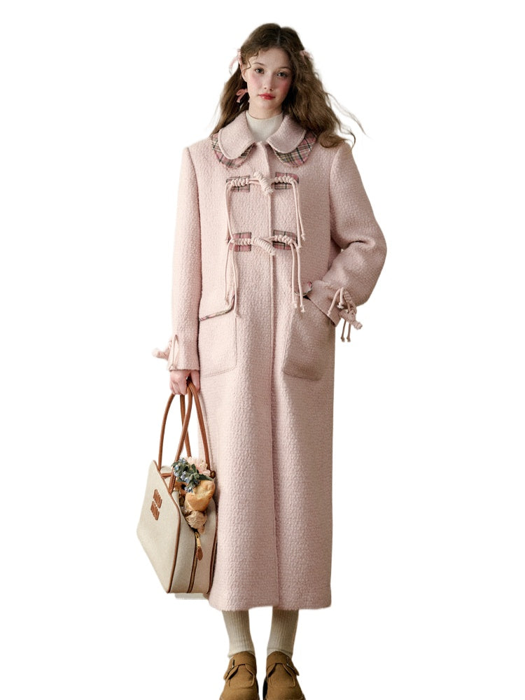 Plush Pink Wool Lamb Coat - CHINASQUAD