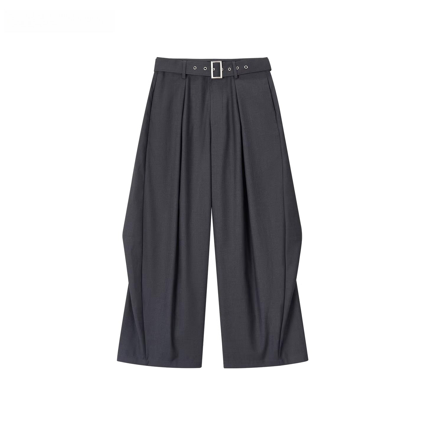 Tailored Drape Wide-Leg Suit Trousers