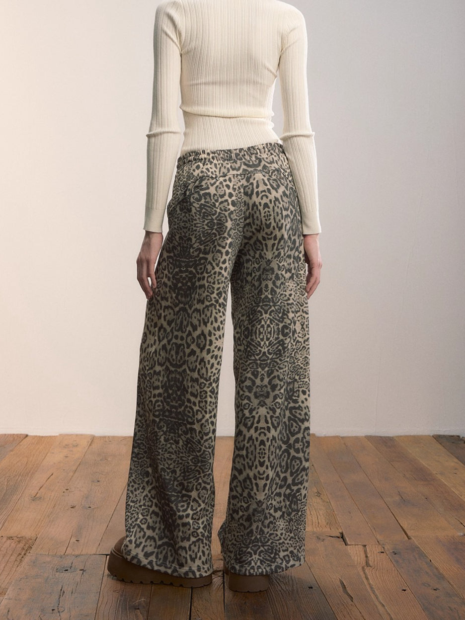 Contrast Waistband Straight-Leg Cotton Sweatpants