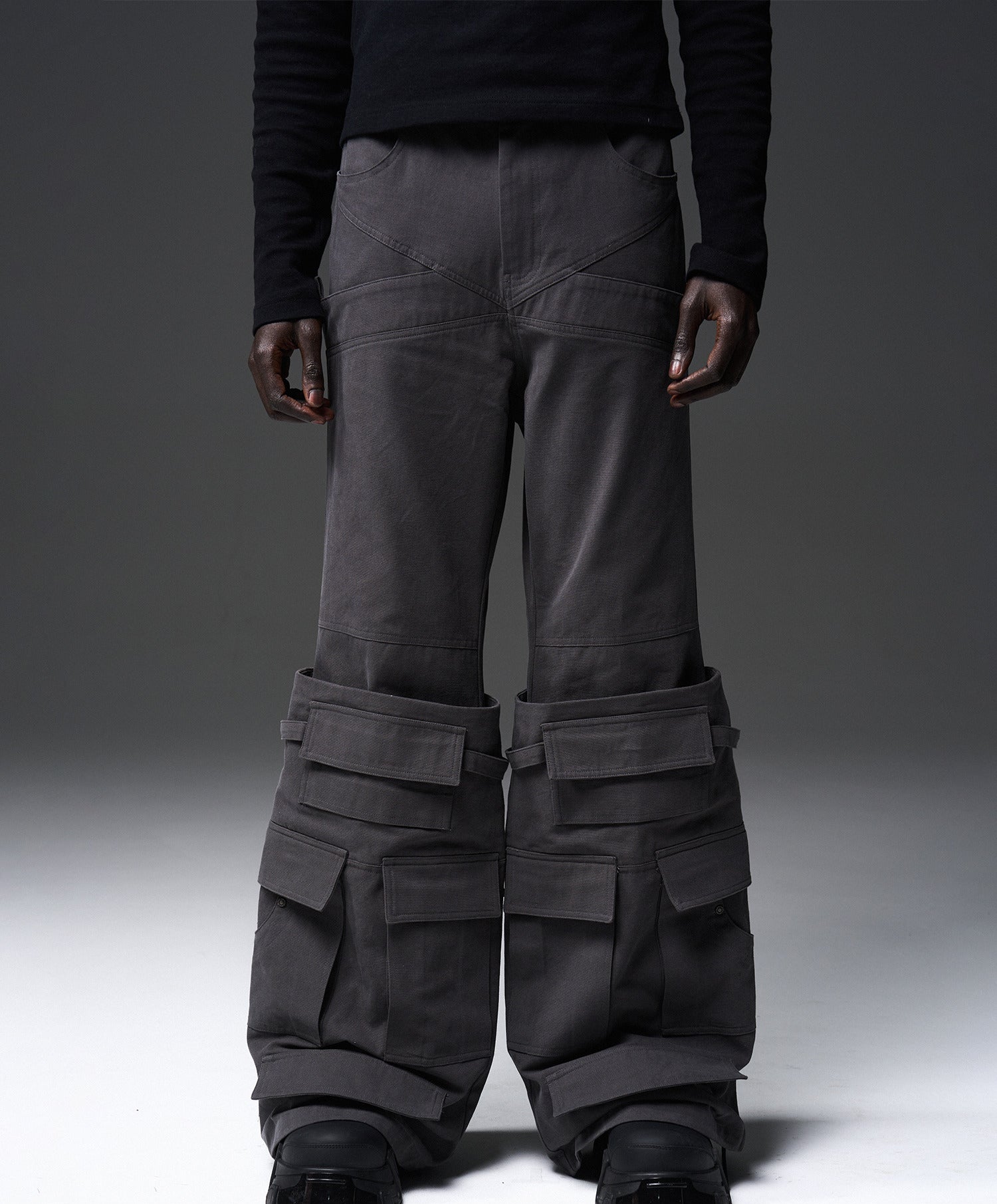 Dark Gray & Light Gray Cargo Pants - CHINASQUAD