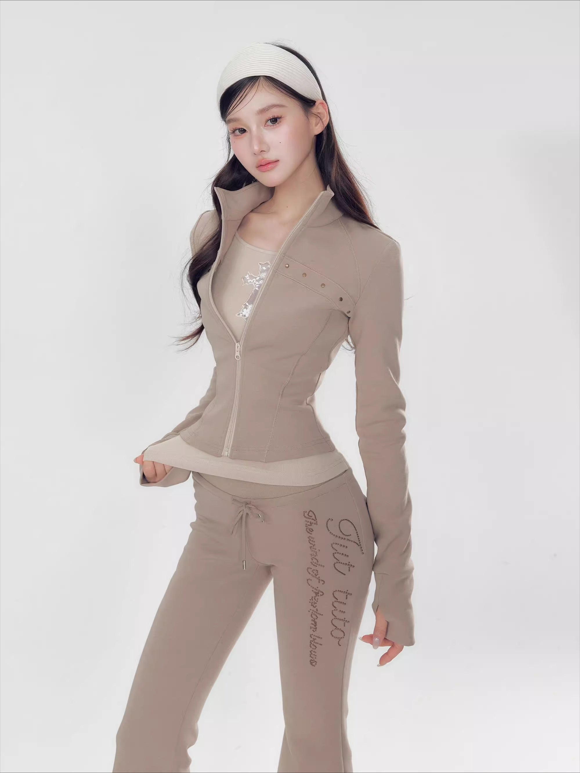 Pink Luxe Yoga Tracksuit Set