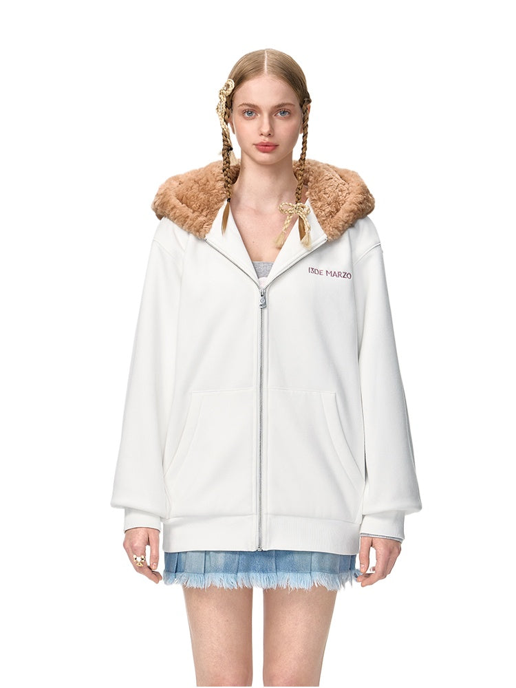 Bear Zip Fuzzy Hoodie - CHINASQUAD