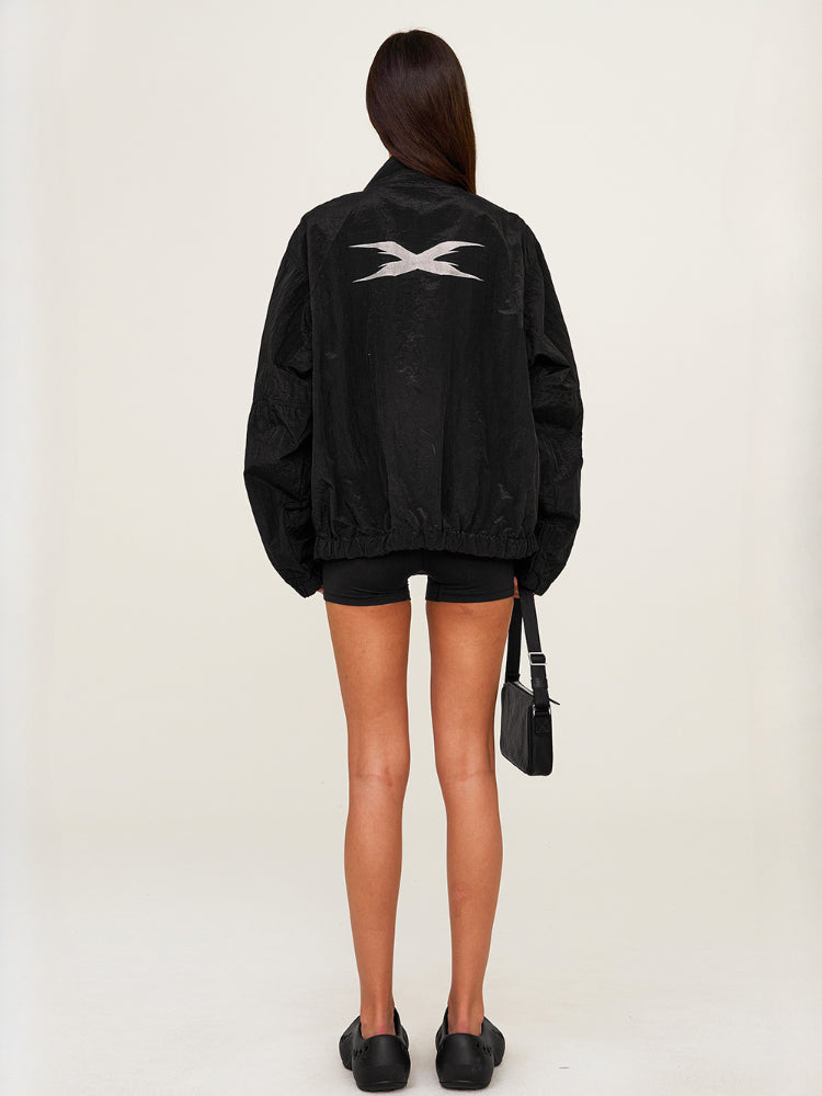 Silver & Black Loose Oversized Sports Jacket - CHINASQUAD