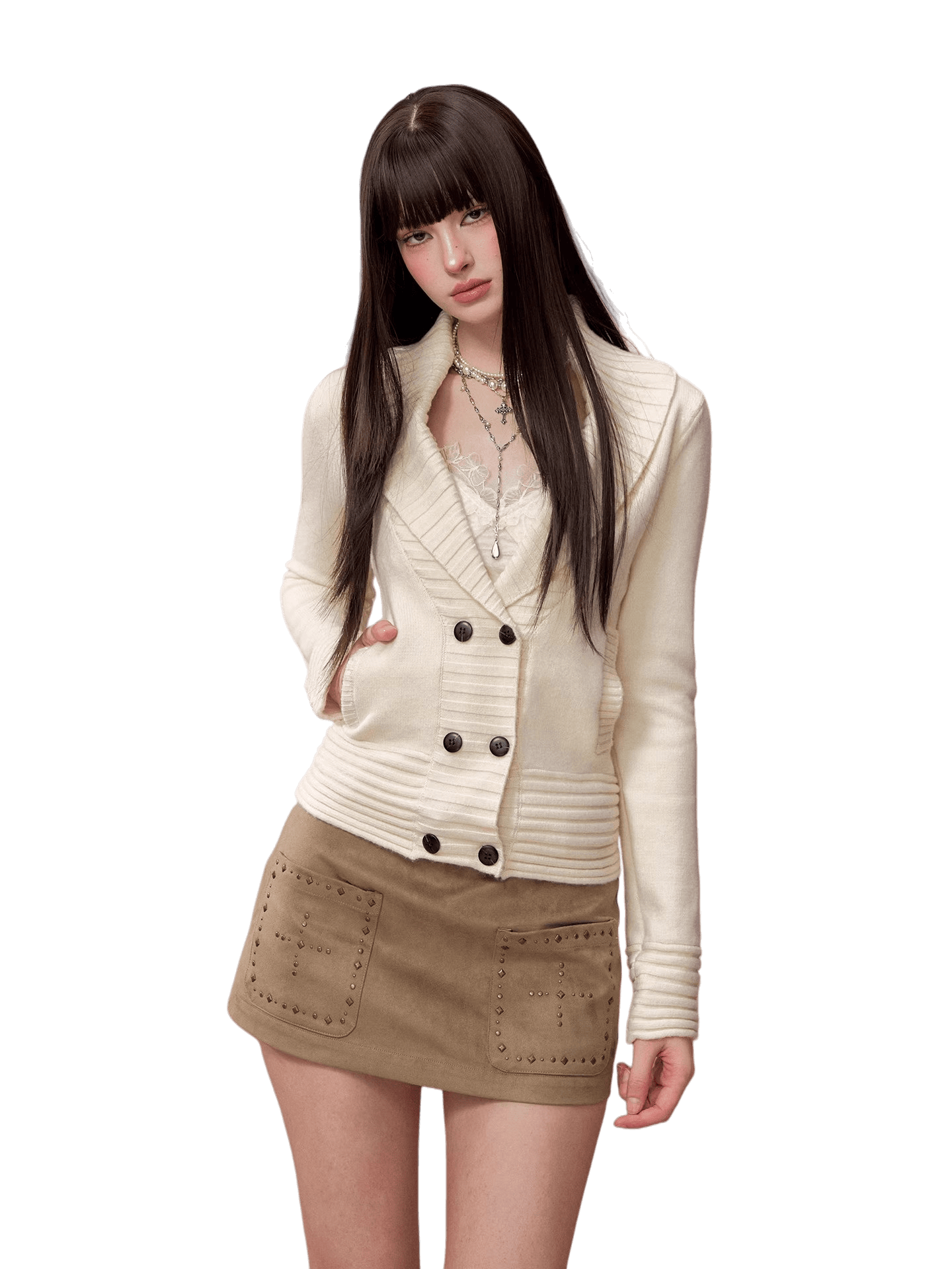 Minimalist Wool-Blend Knit Cardigan